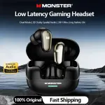 Monster MQT50 Wireless Bluetooth 5.4 Earphones 24H Long Battery Life Headphones Low Game Latency Immersive Listening Headset